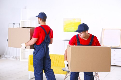 Removal van and packed boxes ready for a Sandsend move