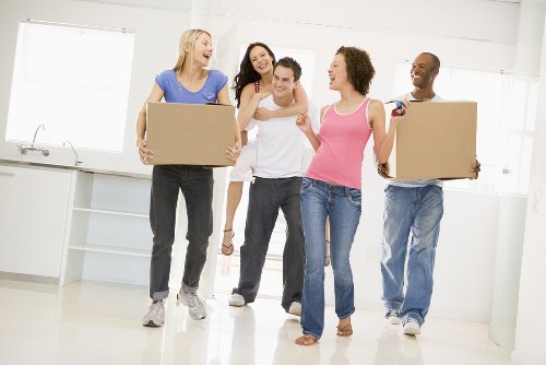 Boxes and furniture being prepared for transparent storage pricing