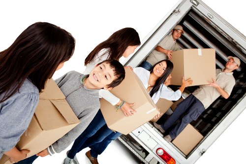 Removal van prepared for a move in Sandsend village